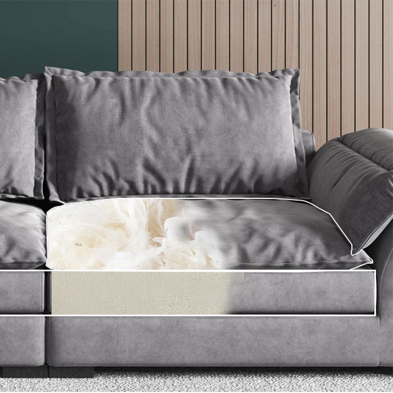 Sofá de tela moderno con 2 almohadas Sala de estar de brazo acampanado