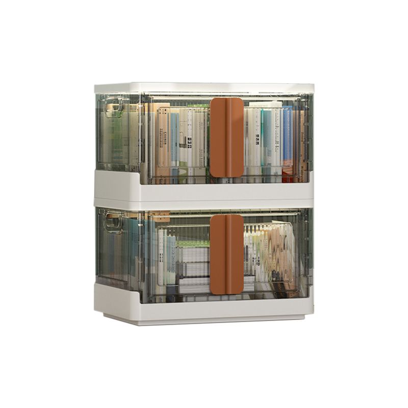 Urban Plastic/Acrylic Shelf Bookcase Folding Bookshelf with Doors