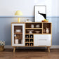 Sideboard a buffet in stile moderno in legno massiccio 35,4 "H con armadio e cassetti