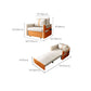 Convertible Stain Resistant Sofa Bed Faux Leather Seating in Orange and Beige