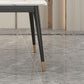 Table à manger rectangulaire de luxe blanc table supérieure en pierre fritrée avec 4 jambes de fer
