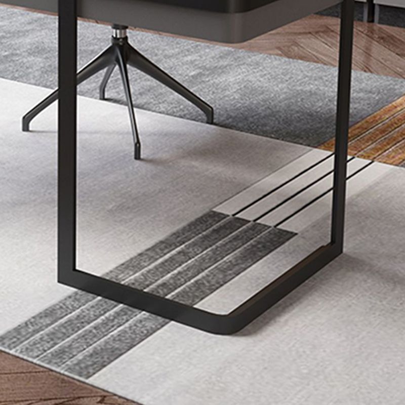 Scrivania per ufficio in acciaio Home Office 29.5 "H moderno scrittura di scrittura grigia con cassetti