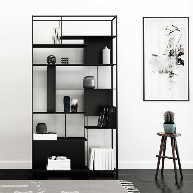 Metal Industrial Etagere Bookshelf Vertical Iron Open Bookshelf for Office Clearhalo 'Bookcases' 'furn' 'furn_bookcases' 'Furniture' 'furniture_bookcases' 'kitchen' 'kitchen_bookcases' 'Living Room Furniture' 'Office Furniture' 1200x1200_05da91aa-ba15-4ca9-972c-480217b05e2f