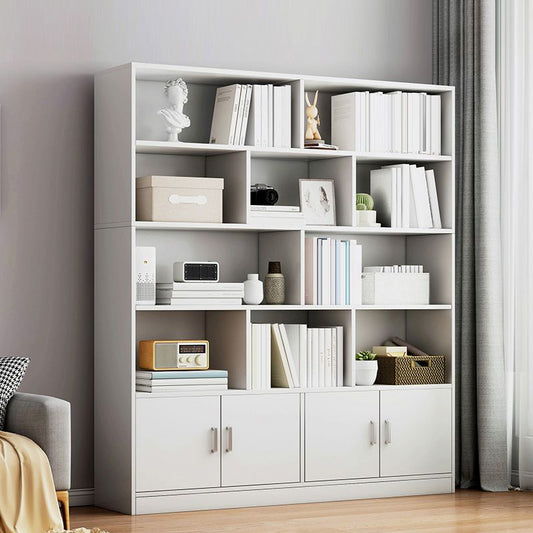 Modern Style Bookshelf Engineer Wood Closed Back Bookcase for Home Office