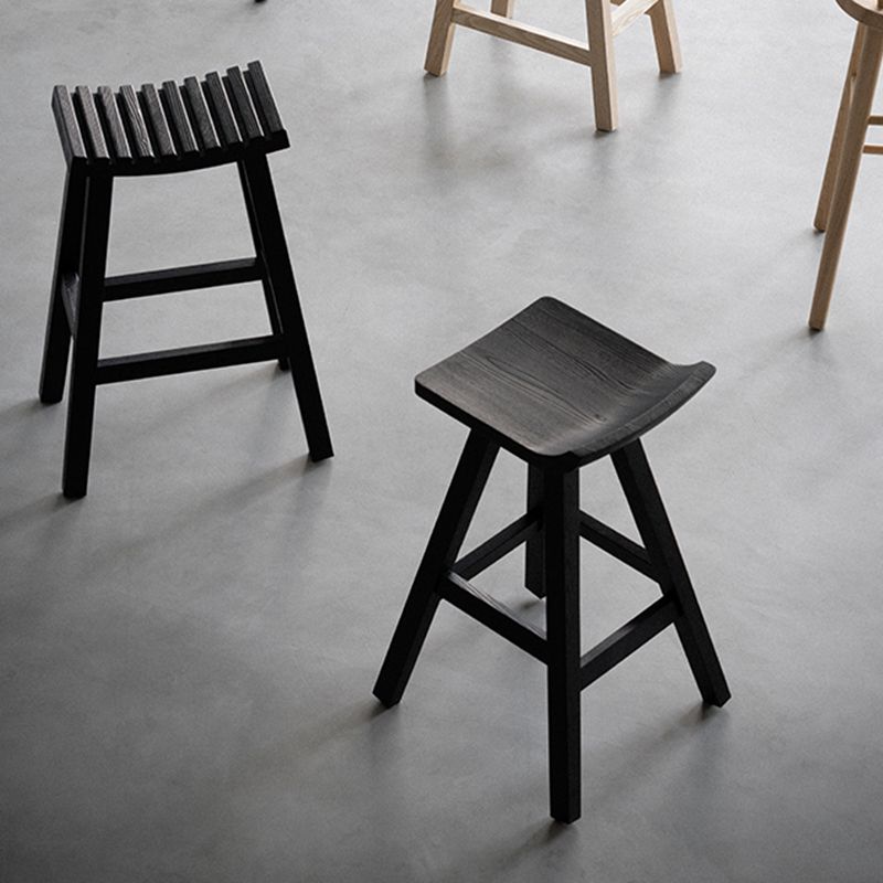 Nordic Style Bar Stool Solid Wood Counter Stool for Living Room