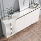 Glam Style Stone Sideboard Buffet Dining Room 34"H 3-Drawers Buffet Server in White Clearhalo 'buffet_sideboard' 'Buffets & Sideboards' 'furn' 'furn_buffet_sideboard' 'Furniture' 'Kitchen & Dining Furniture' 1200x1200_05db6204-dda1-4048-b454-04fc3282ce5e