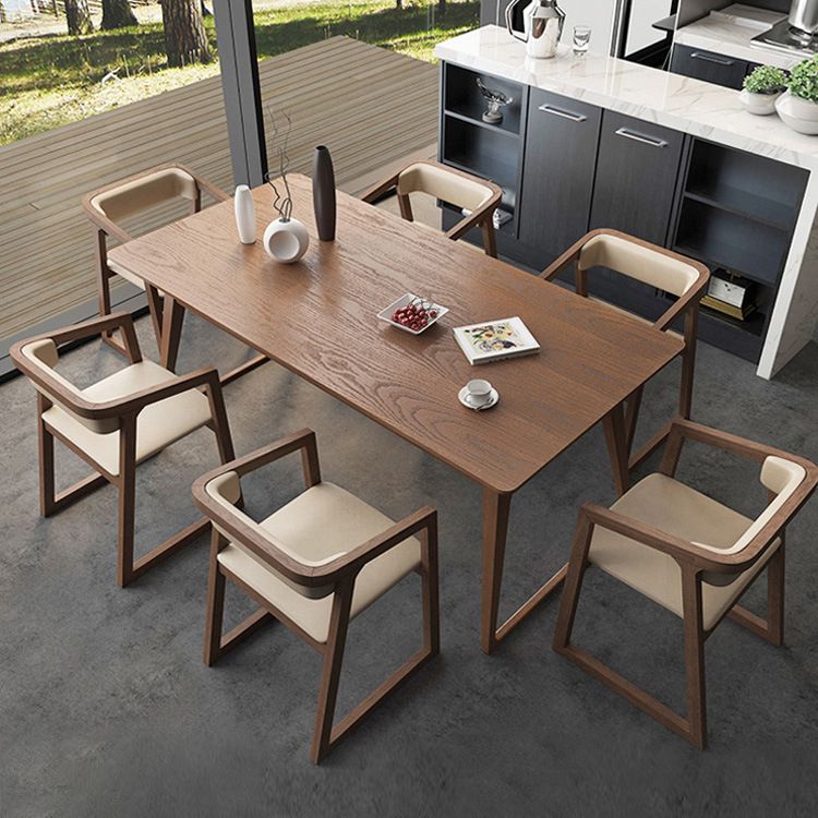 Pine Wood Dining Table Industrial Rectangle Table with Sled Base Clearhalo 'Dining Tables & Seating' 'Dining Tables' 'dining_table' 'furn' 'furn_dining_table' 'Furniture' 'Kitchen & Dining Furniture' 1200x1200_05dd40a0-466d-40e7-bf86-f8c344e9996e