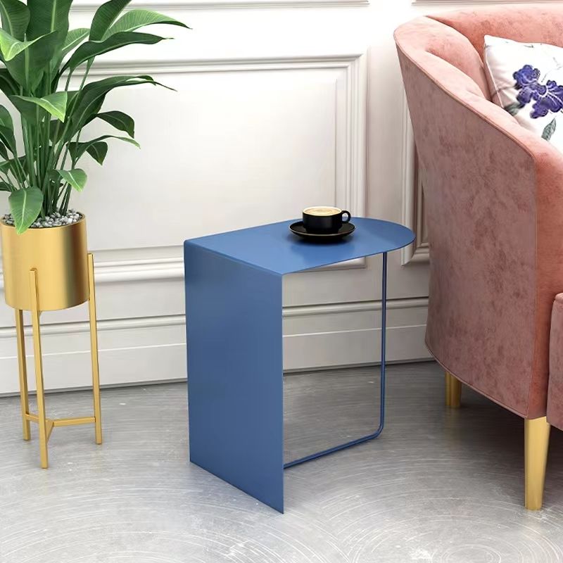 Modern Geometric End Slide Table 19.70" Tall Metal End Table