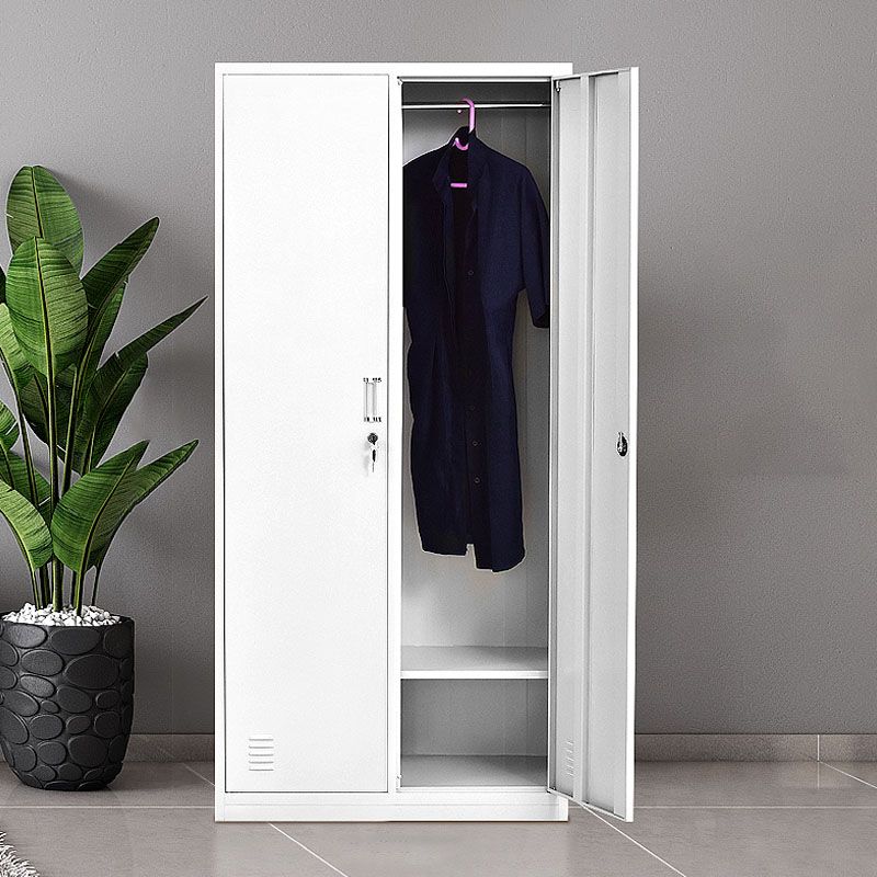 Modern grijze kast met scharnierende deuren metalen opbergkast voor badkamer