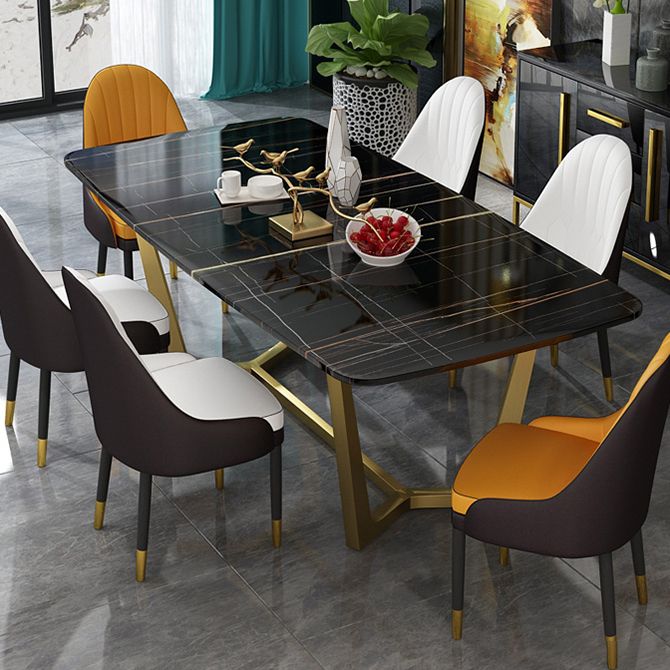 Traditional Luxury Rectangle Dining Room Table Sintered Stone Table with Trestle Base Clearhalo ' dining_table' 'Dining Tables & Seating' 'Dining Tables' 'furn' 'furn_dining_table' 'Furniture' 'furniture_dining_table' 'Kitchen & Dining Furniture' 'kitchen&dining_furn' 'kitchen' 'kitchen_dining_table' 1200x1200_05e13c15-63d4-42a0-a64b-462d03bff5eb