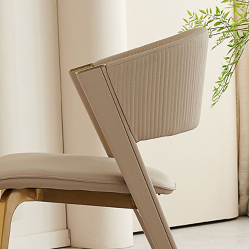 Home Indoor Side Chair Glam Upholstered Armless Chair in Beige