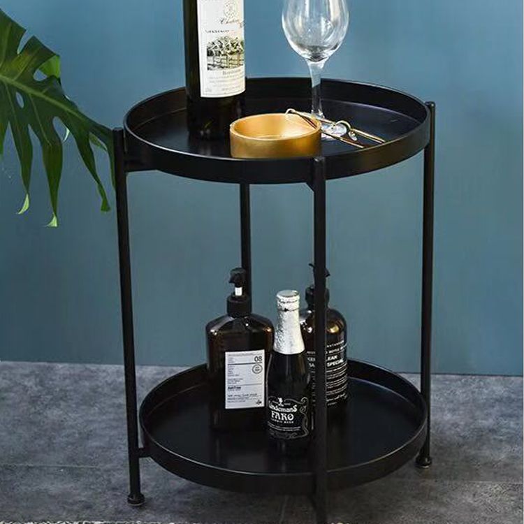 Armoire de chevet en métal Table de nuit d'accent de l'étagère inférieure pour chambre à coucher