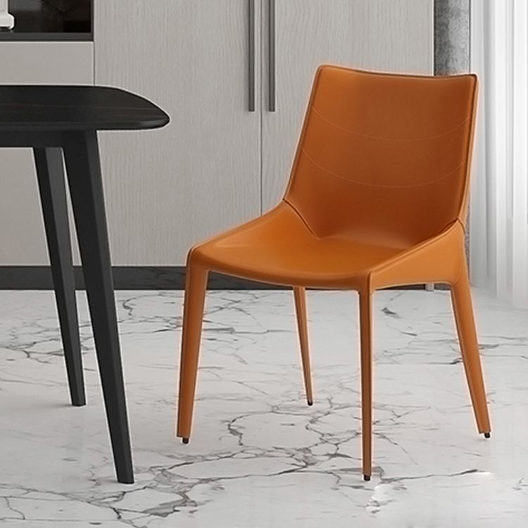 Minimalist Style Leather Dining Arm Chairs Solid Back Dining Side Chair (Set of 2) Clearhalo ' kitchen&dining_furn' 'Dining Chairs' 'Dining Tables & Seating' 'dining_chair' 'furn' 'furn_dining_chair' 'Furniture' 'furniture_dining_chair' 'Kitchen & Dining Furniture' 'kitchen' 1200x1200_05e584c9-cbff-4431-b7ba-36f063c2a170