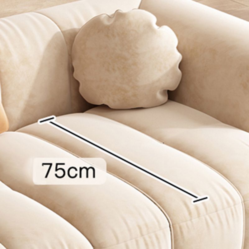 Sofá de brazo empotrado de almohada cosida contemporánea en naranja/blanco