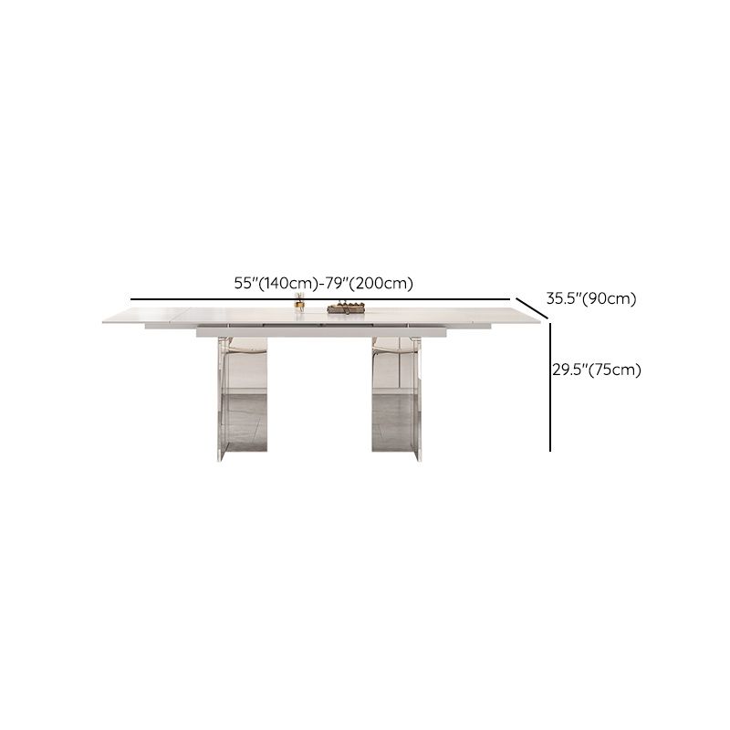 Extendable Dining Table Set 1/4/5/7 Pieces with Acrylic Base Kitchen Furniture Set Clearhalo 'Dining Room Sets' 'Dining Tables & Seating' 'dining_room_set' 'furn' 'furn_dining_room_set' 'Furniture' 'Kitchen & Dining Furniture' 1200x1200_05e5e195-5470-455d-9f7b-b58dc7c8f46c