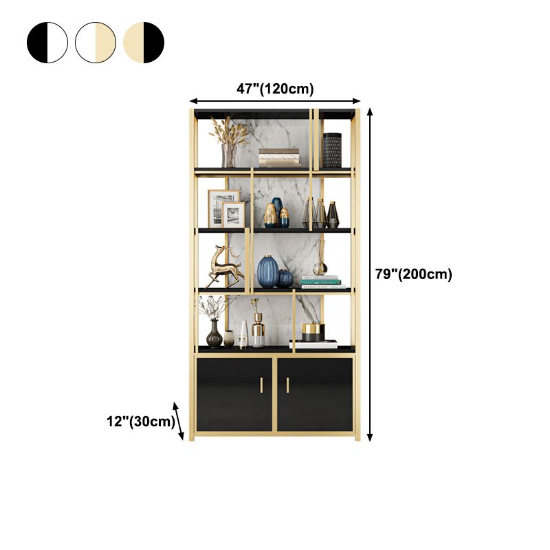 12"W 79"H Bookshelf Glam Style Open Back Bookcase for Study Room Home Office Clearhalo 'Bookcases' 'furn' 'furn_bookcases' 'Furniture' 'furniture_bookcases' 'kitchen' 'kitchen_bookcases' 'Living Room Furniture' 'Office Furniture' 1200x1200_05e769ec-65dd-490f-bbde-3b6f9c4264b7