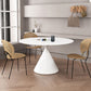 Contemporary Pedestal Dining Table Round Stone Furniture for Dining Room