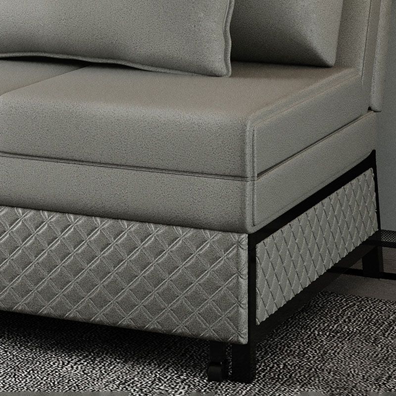 Divano regolabile del divano in fico in pelle cucitura cullata divano posteriore in grigio