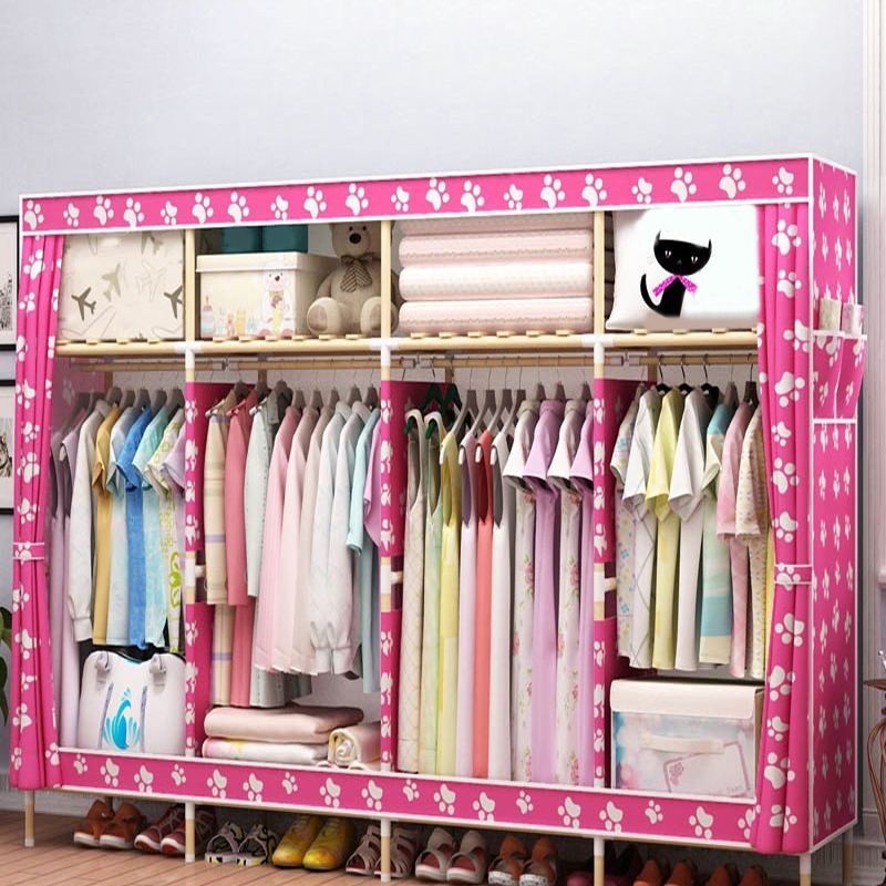 Modern Style Wardrobe Armoire Meringue Wood Frame Wardrobe,67"L x 17.7"W x 67"H Clearhalo 'Armoires & Wardrobes' 'armoires_wardrobes' 'Bedroom Furniture' 'furn' 'furn_armoires_wardrobes' 'Furniture' 1200x1200_05e9370f-2c1d-4304-a299-3f58b1ecbd6c