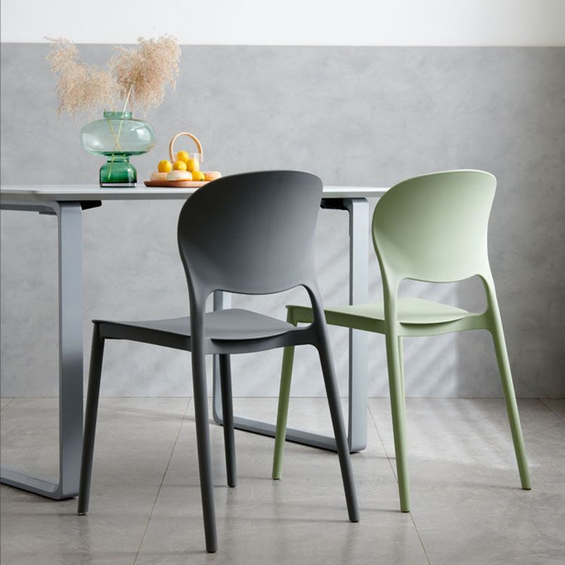 Modern Stackable Chairs Dining Armless Open Back Chairs with Plastic Legs for Kitchen Clearhalo ' kitchen&dining_furn' 'Dining Chairs' 'Dining Tables & Seating' 'dining_chair' 'furn' 'furn_dining_chair' 'Furniture' 'furniture_dining_chair' 'Kitchen & Dining Furniture' 'kitchen' 1200x1200_05e9f28c-be37-4384-b2ca-fd9d932a98a1