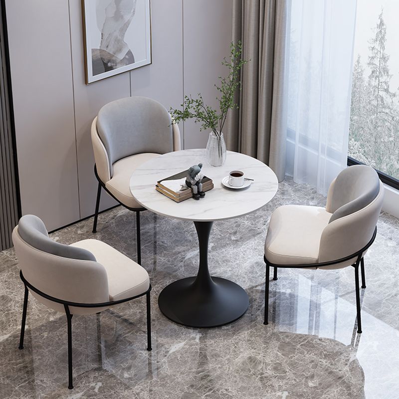 Modern 1/2/3/4/5 Pieces Dining Set Round Stone Dining Table for Dining Room Clearhalo 'Dining Room Sets' 'Dining Tables & Seating' 'dining_room_set' 'furn' 'furn_dining_room_set' 'Furniture' 'furniture_dining_room_set' 'Kitchen & Dining Furniture' 1200x1200_05ea1ebc-730c-4707-b892-0e7da1ed8e89