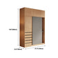 Natural Finish Modern Wardrobe Armoire Solid Wood and Engineered Wood Armoire