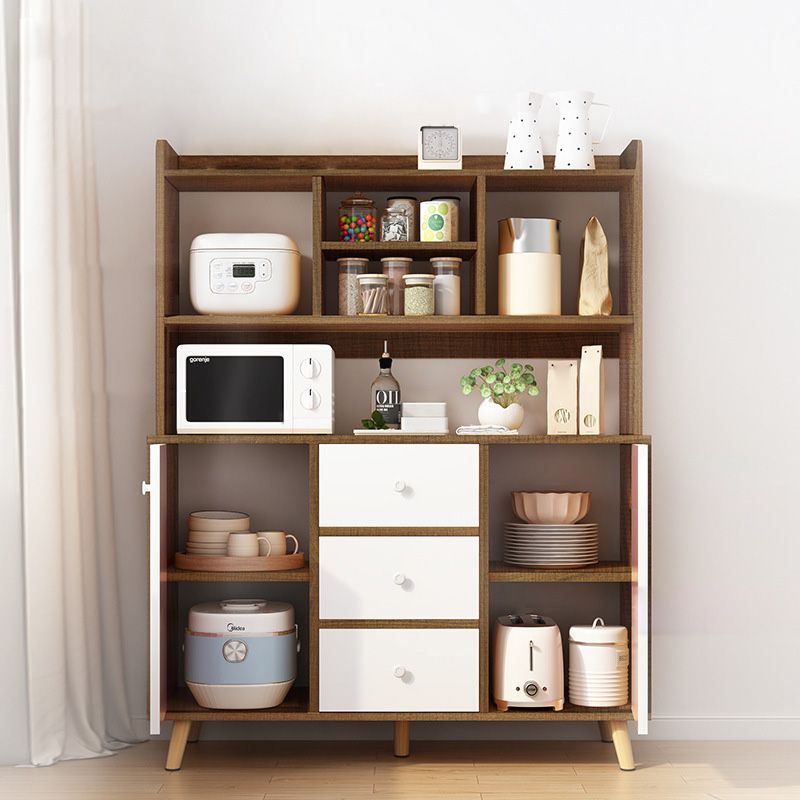 Modern 3-Drawer Dining Server Manufactured Wood and Solid Wood Server with Door Clearhalo 'buffet_sideboard' 'Buffets & Sideboards' 'furn' 'furn_buffet_sideboard' 'Furniture' 'furniture_buffet_sideboard' 'Kitchen & Dining Furniture' 1200x1200_05eac6e1-0c7c-4c0d-9da6-84fbaa3d13fb