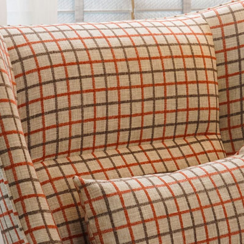 Fabric Lounge Chair Flared Arms Plaid Side Chair with Black Legs Clearhalo 'Accent Chairs' 'accent_chairs' 'Chairs & Seating' 'furn' 'furn_accent_chairs' 'Furniture' 'Living Room Furniture' 1200x1200_05eda235-2fbf-4349-83d9-ef251071e8e4