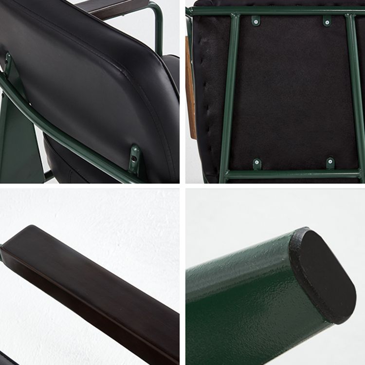 Industrial Style Dining Arm Chair Upholstered Open Back Armchairs with Metal Legs Clearhalo ' kitchen&dining_furn' 'Dining Chairs' 'Dining Tables & Seating' 'dining_chair' 'Furniture' 'furniture_dining_chair' 'Kitchen & Dining Furniture' 'kitchen' 1200x1200_05ef39b3-5e9c-4ef4-860f-6d9189392d7a