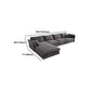 Contemporary Cushions Sofa & Chaise Loose Back Flared Arm Sofa