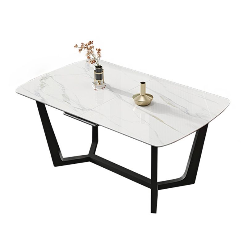 Modern Scalable Dinette Set 1/4/5/7 Pieces Dining Table Set with White Sintered Stone Top Clearhalo 'Dining Room Sets' 'Dining Tables & Seating' 'dining_room_set' 'furn' 'furn_dining_room_set' 'Furniture' 'furniture_dining_room_set' 'Kitchen & Dining Furniture' 1200x1200_05f093a2-057e-43ec-a0d9-3b5a3c4babfb