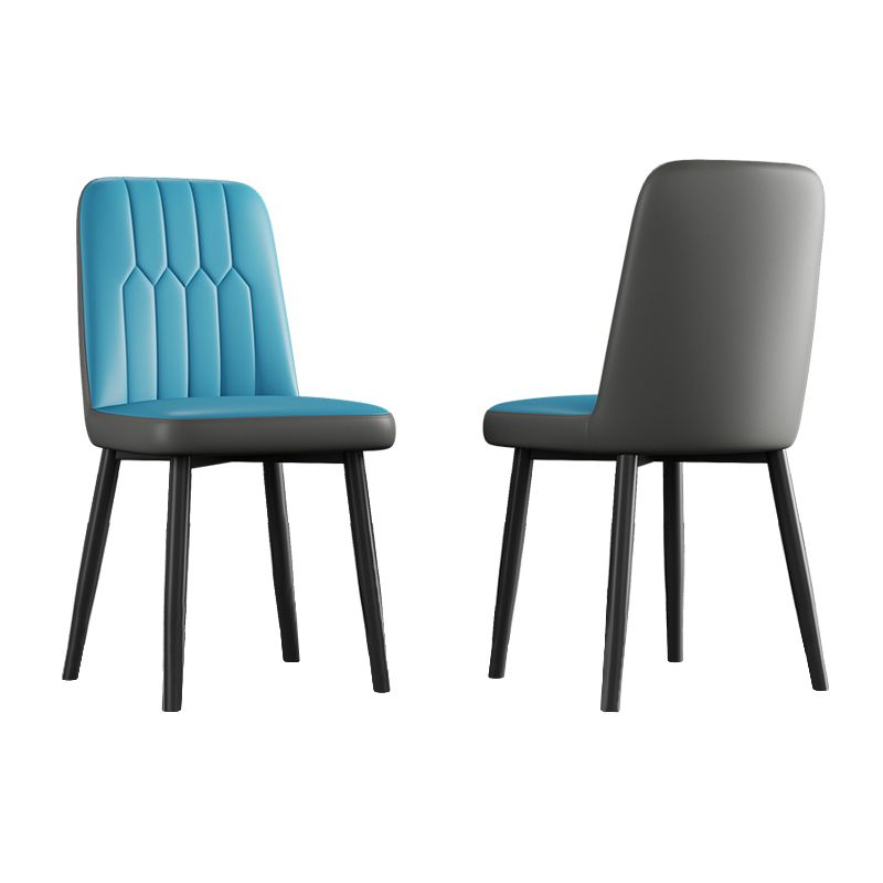 Contemporary Metal Dining Room Chairs PU Leather Dining Armless Chairs Clearhalo ' kitchen&dining_furn' 'Dining Chairs' 'Dining Tables & Seating' 'dining_chair' 'furn' 'furn_dining_chair' 'Furniture' 'furniture_dining_chair' 'Kitchen & Dining Furniture' 'kitchen' 1200x1200_05f10e7b-40ec-4d98-afb2-faa6658f6000