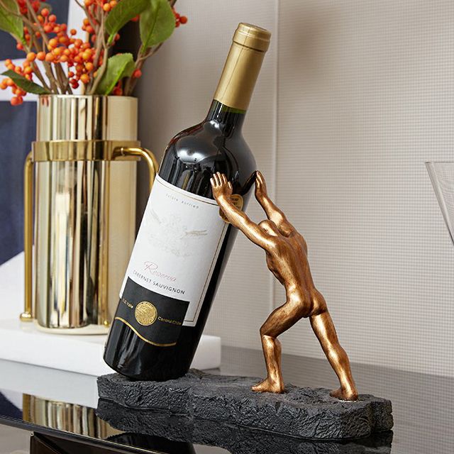 Porta bottiglia di vino in vetro moderno per vetro moderno di wine con piano da banco -10,6 "x4,3" x7.5 "