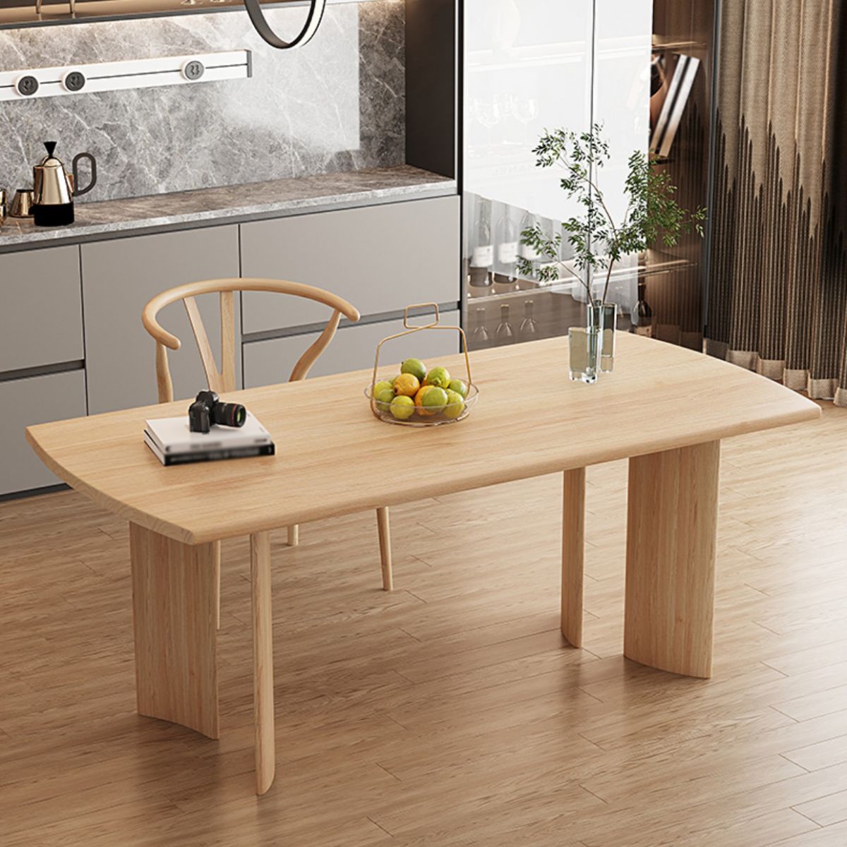 Modern 1/2/4/5 Pieces Dining Set Pine Wood Dining Table with Wooden Chairs Clearhalo 'Dining Room Sets' 'Dining Tables & Seating' 'dining_room_set' 'furn' 'furn_dining_room_set' 'Furniture' 'furniture_dining_room_set' 'Kitchen & Dining Furniture' 'kitchen&dining_furn' 'kitchen' 1200x1200_05f32d3d-70cd-45b9-9cbc-3d751f054657