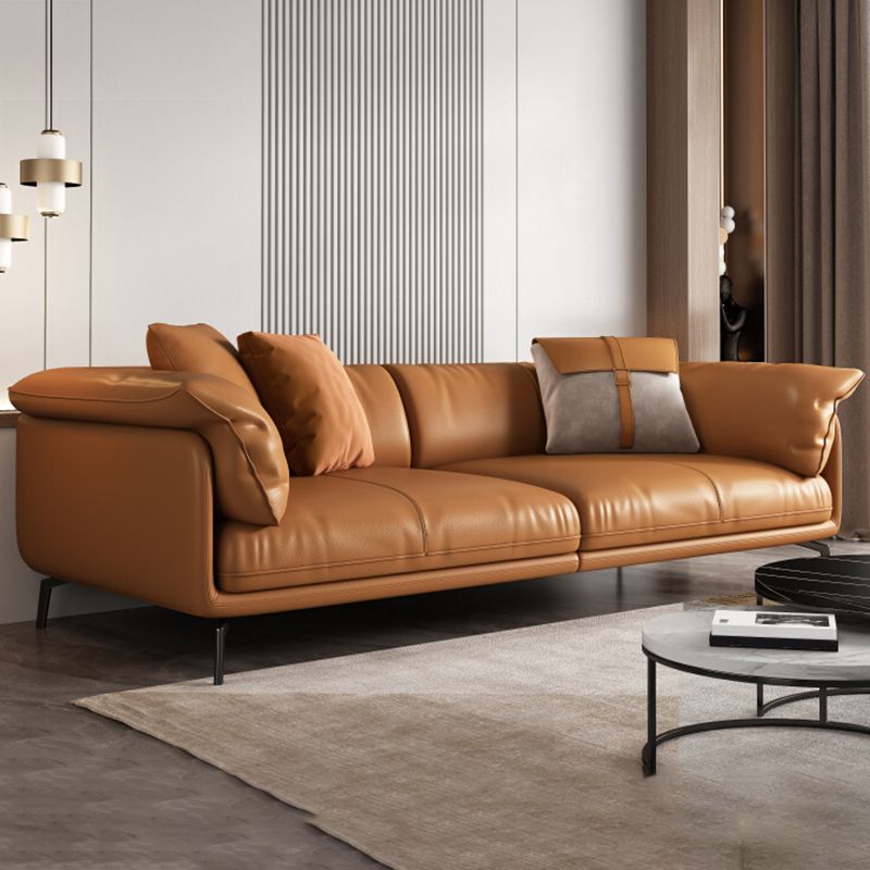 Modern 32.6" H Leather Pillow Top Arm Sofa Bed For Living Room Clearhalo 'furn' 'furn_sofas' 'Furniture' 'Living Room Furniture' 'Sofa' 'sofas' 1200x1200_05f38348-1cb5-4465-a535-f5b716163879