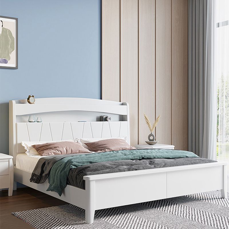 Modern Wood Bed Bookcase Included Standard Bed with Headboard
