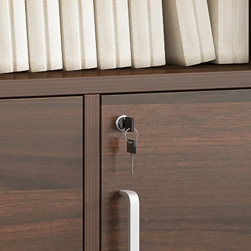 Modern Style Manufactured Wood Bookcase Closed Back Bookshelf for Living Room