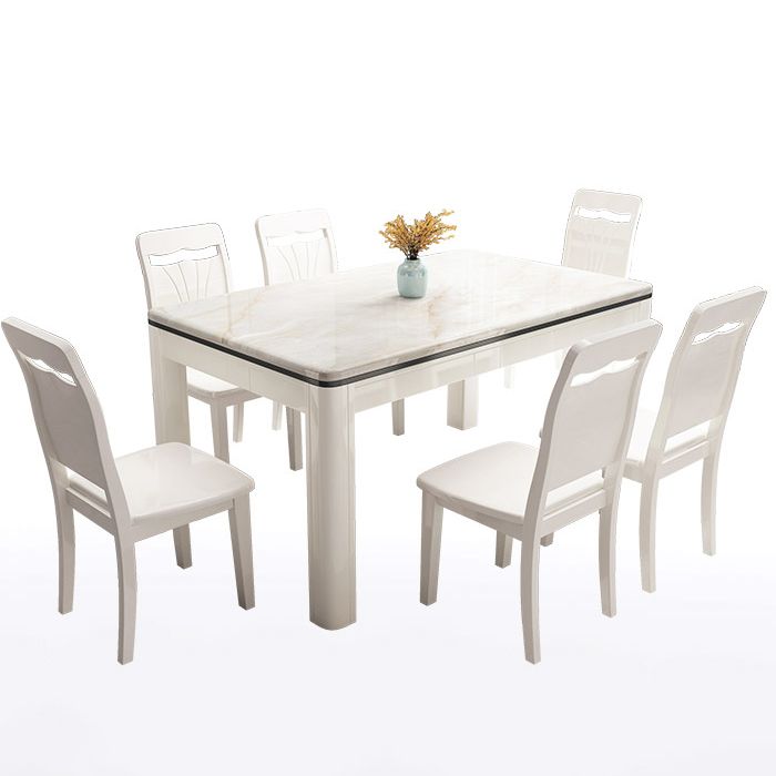 Mid-Century Home Marble Dining Table Rectangle Shape Table with 4 Legs Base Clearhalo ' dining_table' 'Dining Tables & Seating' 'Dining Tables' 'furn' 'furn_dining_table' 'Furniture' 'furniture_dining_table' 'Kitchen & Dining Furniture' 'kitchen&dining_furn' 'kitchen' 'kitchen_dining_table' 1200x1200_05f56476-3b56-4f0b-b8be-91ba61dee1fa