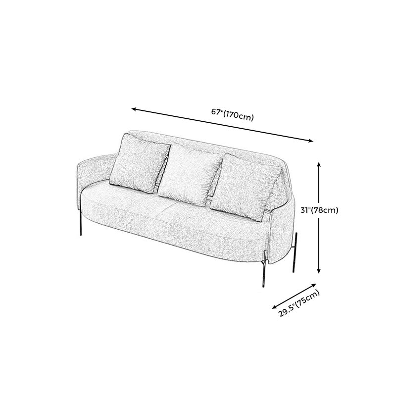 Contemporary Square Arm Standard Cotton Blend/Faux Leather Settee with Pillows Clearhalo 'furn' 'furn_sofas' 'Furniture' 'furniture_sofas' 'Living Room Furniture' 'Sofa' 'sofas' 1200x1200_05f59e48-9c9c-42f9-86c3-640cd8f10542