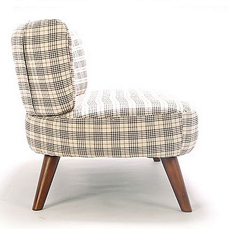 Contemporary Fabric Settee with Hair Pin Legs, Armless Standard Sofa