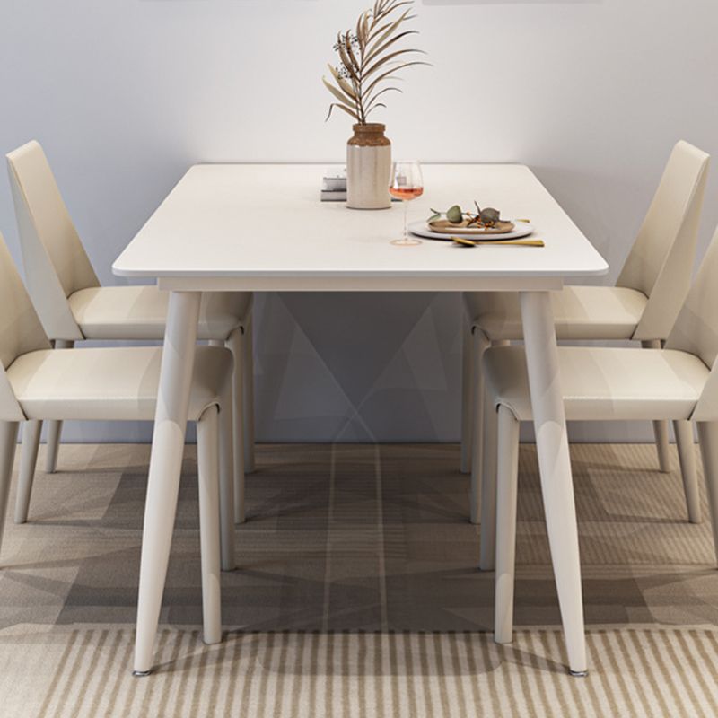 Mesa de comedor blanca Mesa de comedor de piedra sinterizada para cocina