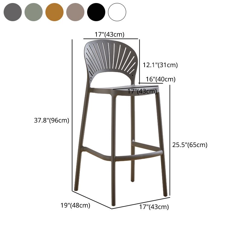 Modern Stackable Bar-stool Plastic Counter Bar Stool for Home Clearhalo 'Bar Furniture' 'Bar Stools' 'bar_stools' 'furn' 'furn_bar_stools' 'Furniture' 'furniture_bar_stools' 'Kitchen & Dining Furniture' 1200x1200_05f61743-9a1a-4dc6-8d0b-132064e3b740