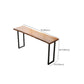 Mesa rectangular moderna de madera de pino, patas de hierro para comedor