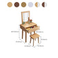 15.74 "Tocador de tocador ancho con cajón de tocador de maquillaje de madera maciza con espejo y taburetes