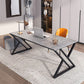Modern Stone Top Dinette Set 1/2 Pieces Rectangle Dining Table Set in Grey Clearhalo 'Dining Room Sets' 'Dining Tables & Seating' 'dining_room_set' 'furn' 'furn_dining_room_set' 'Furniture' 'Kitchen & Dining Furniture' 1200x1200_05facd8f-052d-4f21-83d0-f0ed067db7db