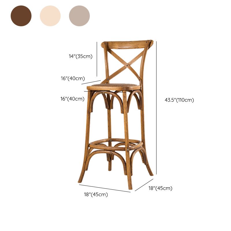 Oak Solid Wood and Rattan Bar Stool Modern Armless Indoor Bar Stool Clearhalo 'Bar Furniture' 'Bar Stools' 'bar_stools' 'furn' 'furn_bar_stools' 'Furniture' 'Kitchen & Dining Furniture' 1200x1200_05fb337a-4146-47ea-9c87-345e750a8a4a