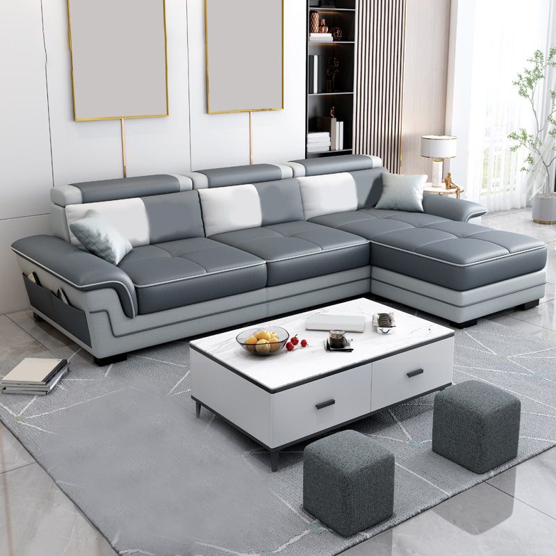 82.68" W √ó 57.09" D √ó 35.43" H High Back Pillow Top Arm Sectional with Slipcovere Clearhalo 'furn' 'furn_sectionals' 'Furniture' 'furniture_sectionals' 'kitchen' 'kitchen_sectionals' 'Living Room Furniture' 'Sectionals' 1200x1200_05fb4a34-6385-48af-90a1-abf85d030723