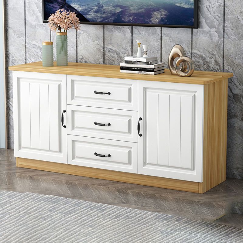 Mueble para TV de 2 puertas de madera estilo escandinavo Consola para TV con estante