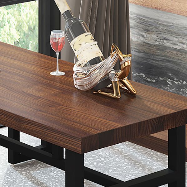 Industrial Dining Room Table Solid Wood Rectangle Dinette Table in Brown Clearhalo 'Dining Tables & Seating' 'Dining Tables' 'dining_table' 'furn' 'furn_dining_table' 'Furniture' 'Kitchen & Dining Furniture' 1200x1200_05fcd59f-9c2e-4d33-b7b8-555286e53a07