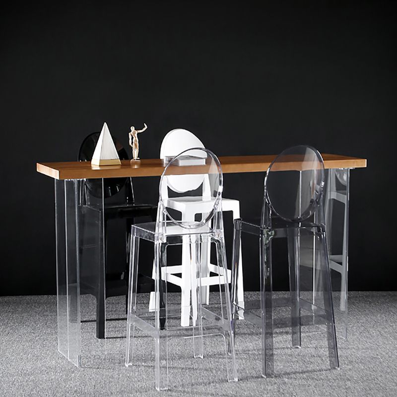 Industrial Style Wood Top Counter Table Acrylic Pedestal Bar Table for Coffee Shop Clearhalo 'Bar Furniture' 'Bar Tables' 'bar_tables' 'furn' 'furn_bar_tables' 'Furniture' 'furniture_bar_tables' 'Kitchen & Dining Furniture' 1200x1200_05fd7443-4208-4b23-873e-84f05a87aad8